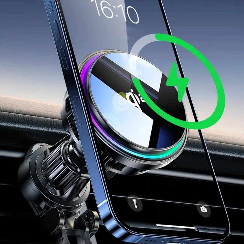 Wireless Magnetic Support for Phone with Quick Charging, Ice Cooling, RGB, Tempered Glass and Radiator for Magsafe iPhone Samsung