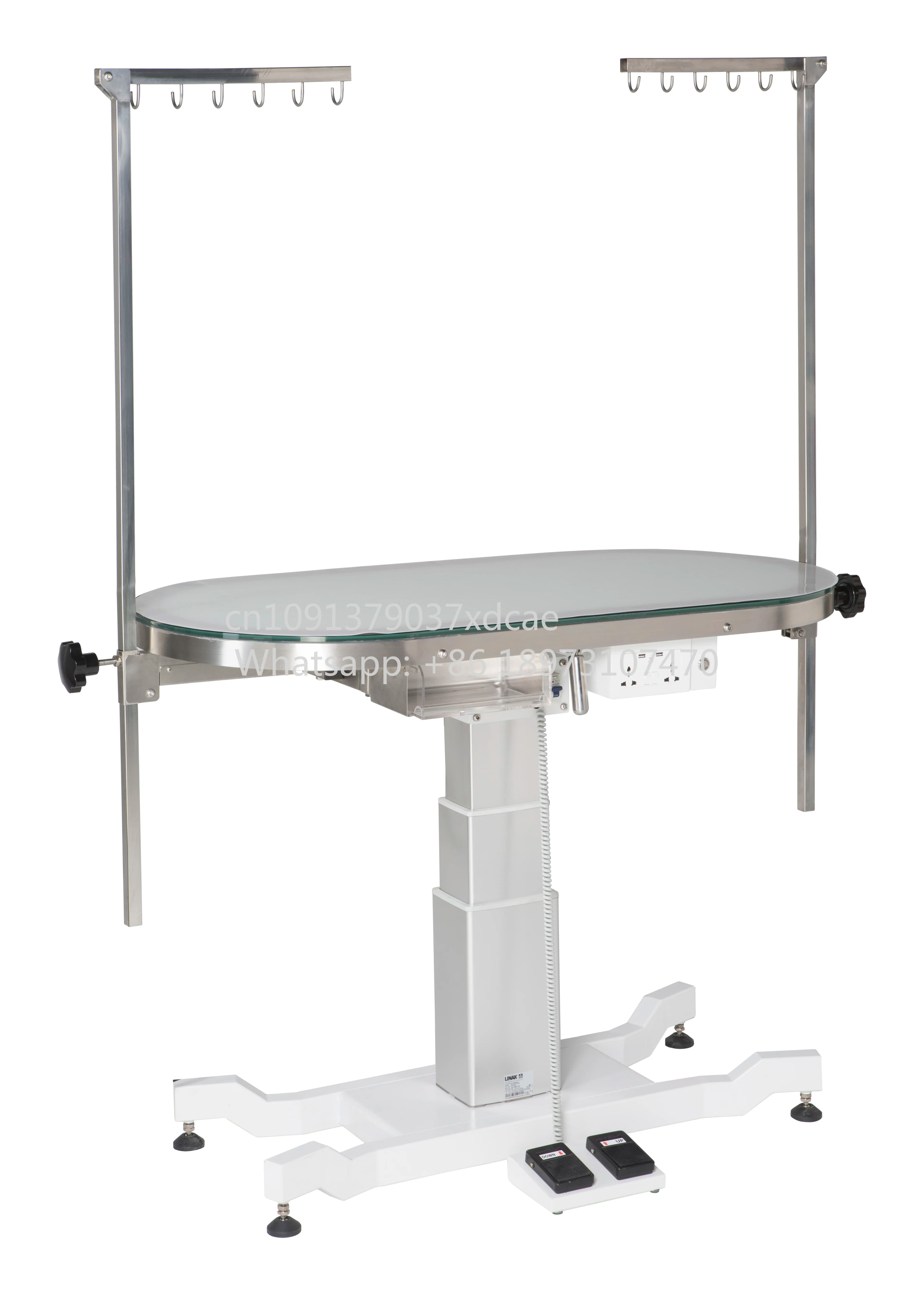 2026 New HF Veterinary Pet Adjustable Manual Grooming Table Flat Packing Air Lift Grooming Round Table