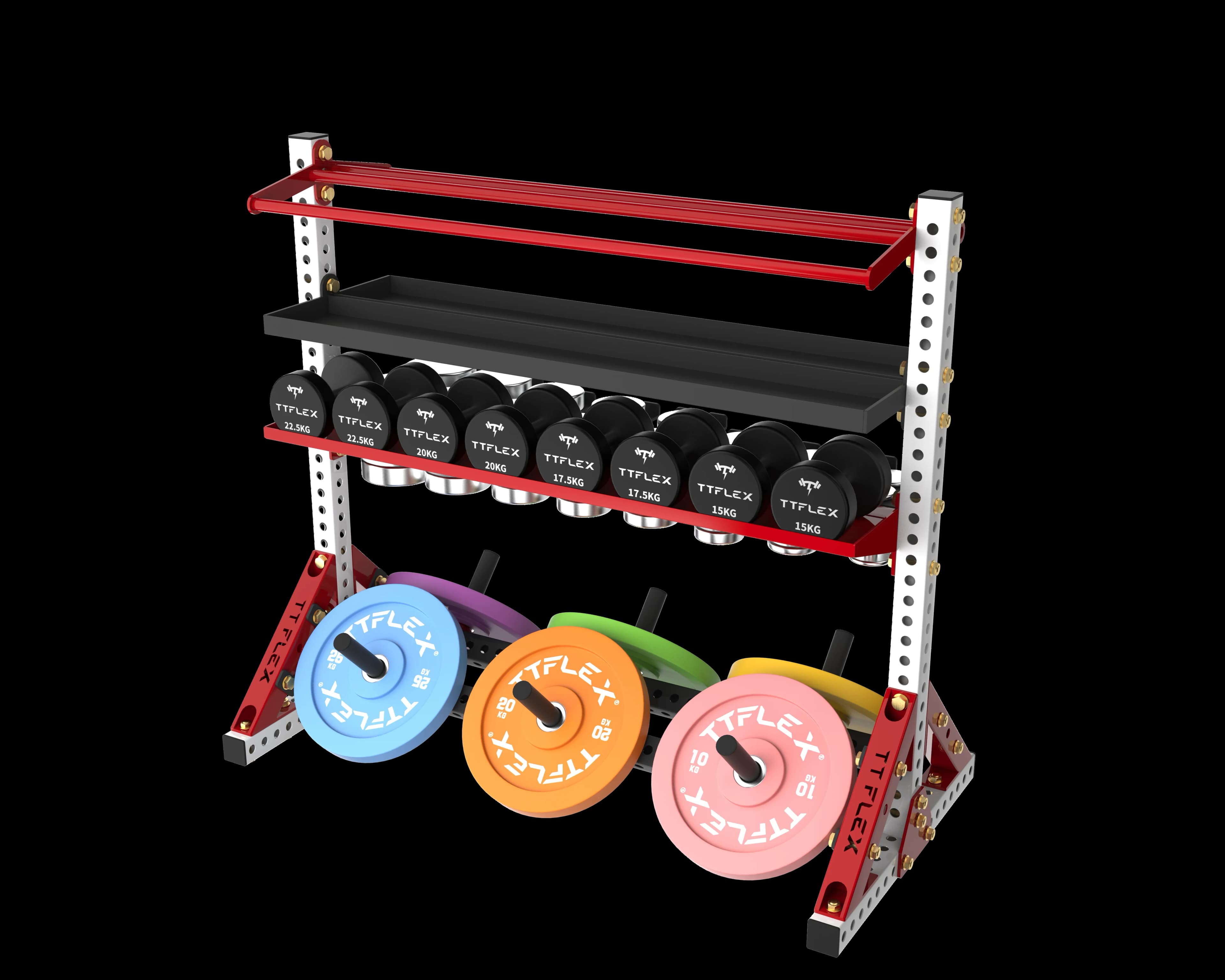 Handlebar holder for gym, squash ball, kettlebell holder, double sided barbell holder