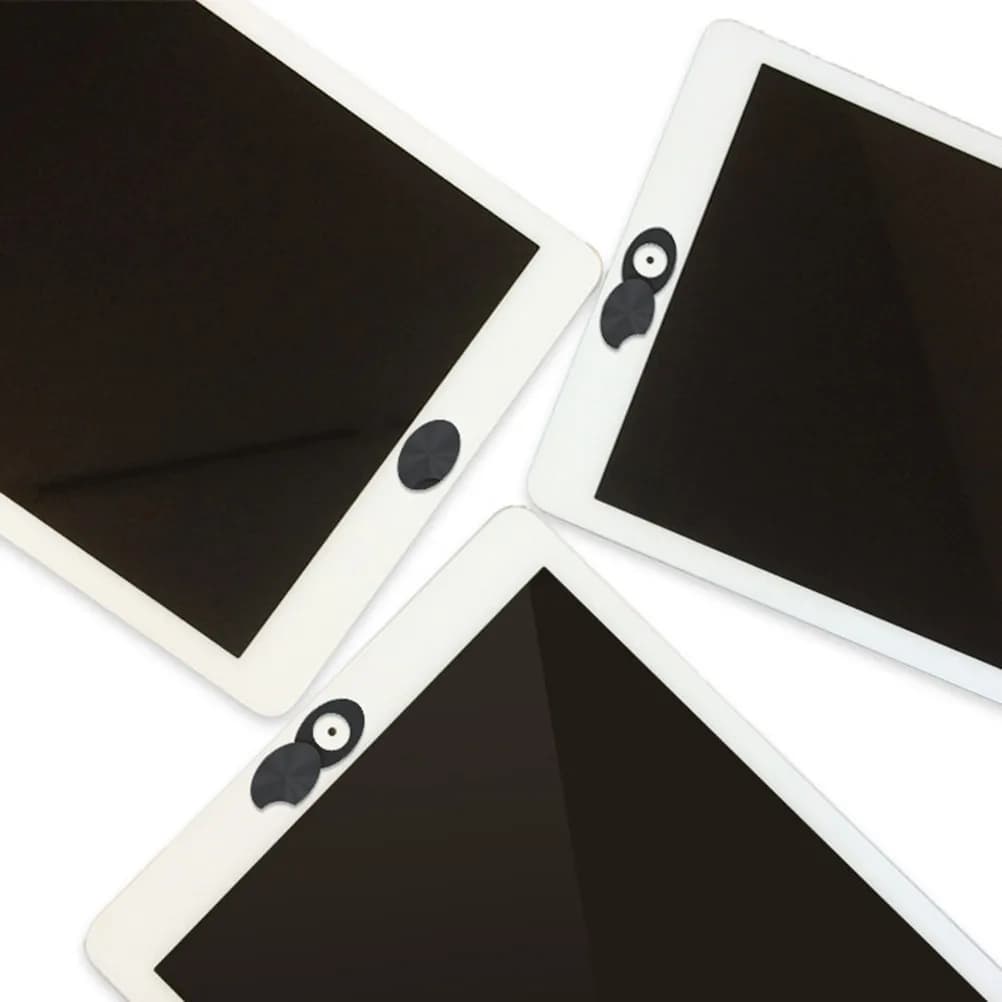 Copri Webcam 2 in 1 per Laptop in ABS, Adesivo Privacy per Protezione Fotocamera, Nero, Compatibile con Smartphone, Tablet e Computer