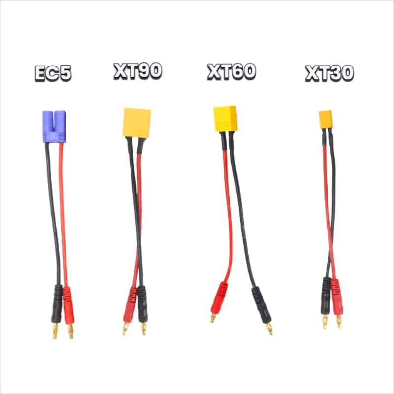 Durable Type 2pcs XT30/XT60/XT90/EC5 to 4mm Banana Plug Charging Cable 14AWG Silicone Wire 15cm for Lipo Battery Balance Charger