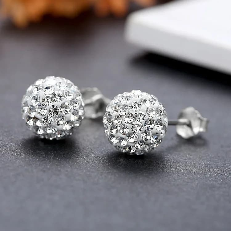 Orecchini a lobo rotondi in argento sterling 925 con zirconi per donna, gioielli classici raffinati, accessori minimalisti per piercing all'orecchio