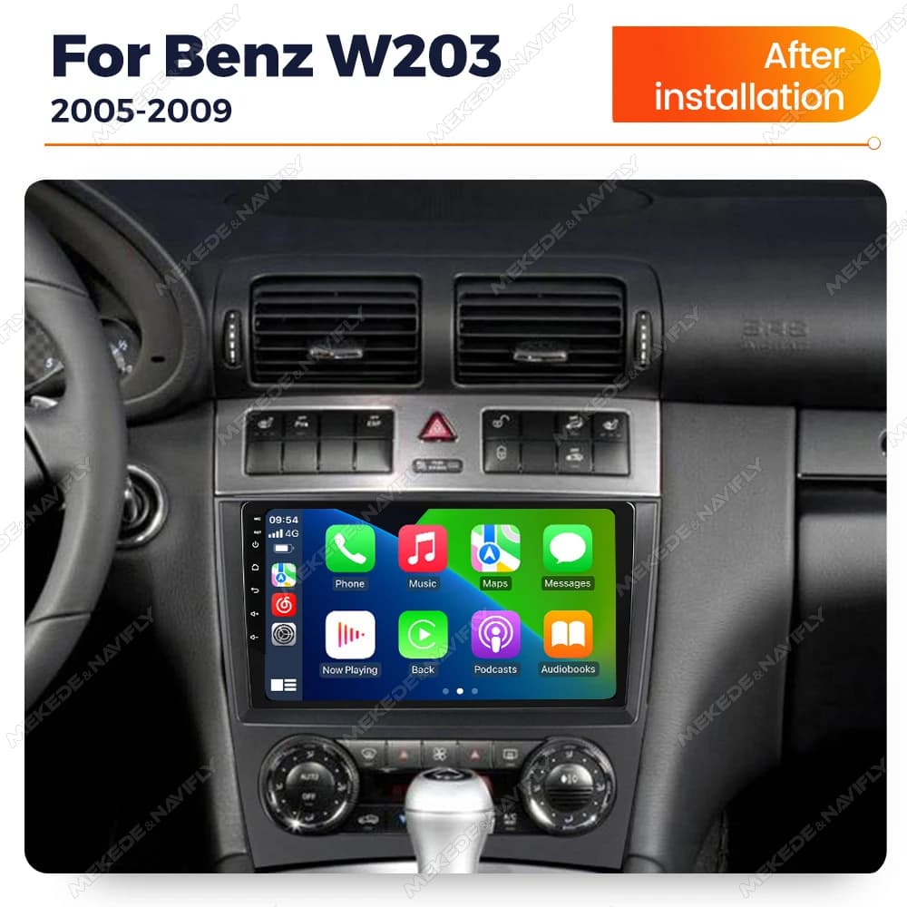 MEKEDE Auto Sistemi Intelligenti Radio Carplay Per Mercedes Benz Classe C W203/CLC W203 2005-2009 Auto Stereo Lettore Video Multimediale