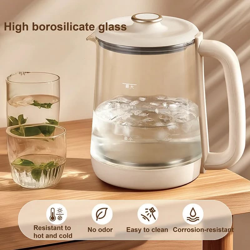 2L Health Kettle Multifunction Glass Flower Teapot Temperature Control Electric Kettle Appointment Bird's Nest Dessert Pot