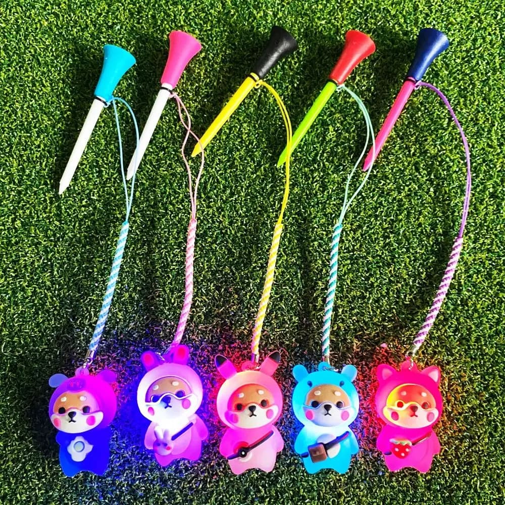 Tee da golf luminosi da 8,3 cm per cani, in gomma, facili da trovare, prevengono la perdita, tee da golf a forma divertente per gli appassionati di golf