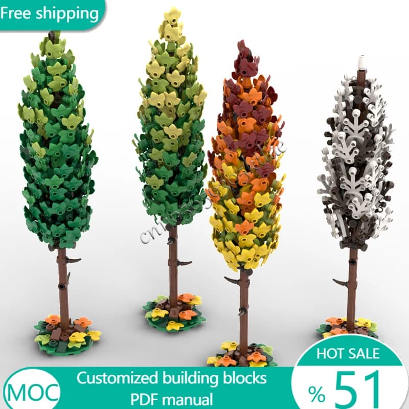 1291 PCS Alberi Quattro Stagioni Poplars MOC Personalizza Blocco di Costruzione Modulare Design Creativo Educativo FAI DA TE Ragazzi Assemblaggio Giocattolo Regalo