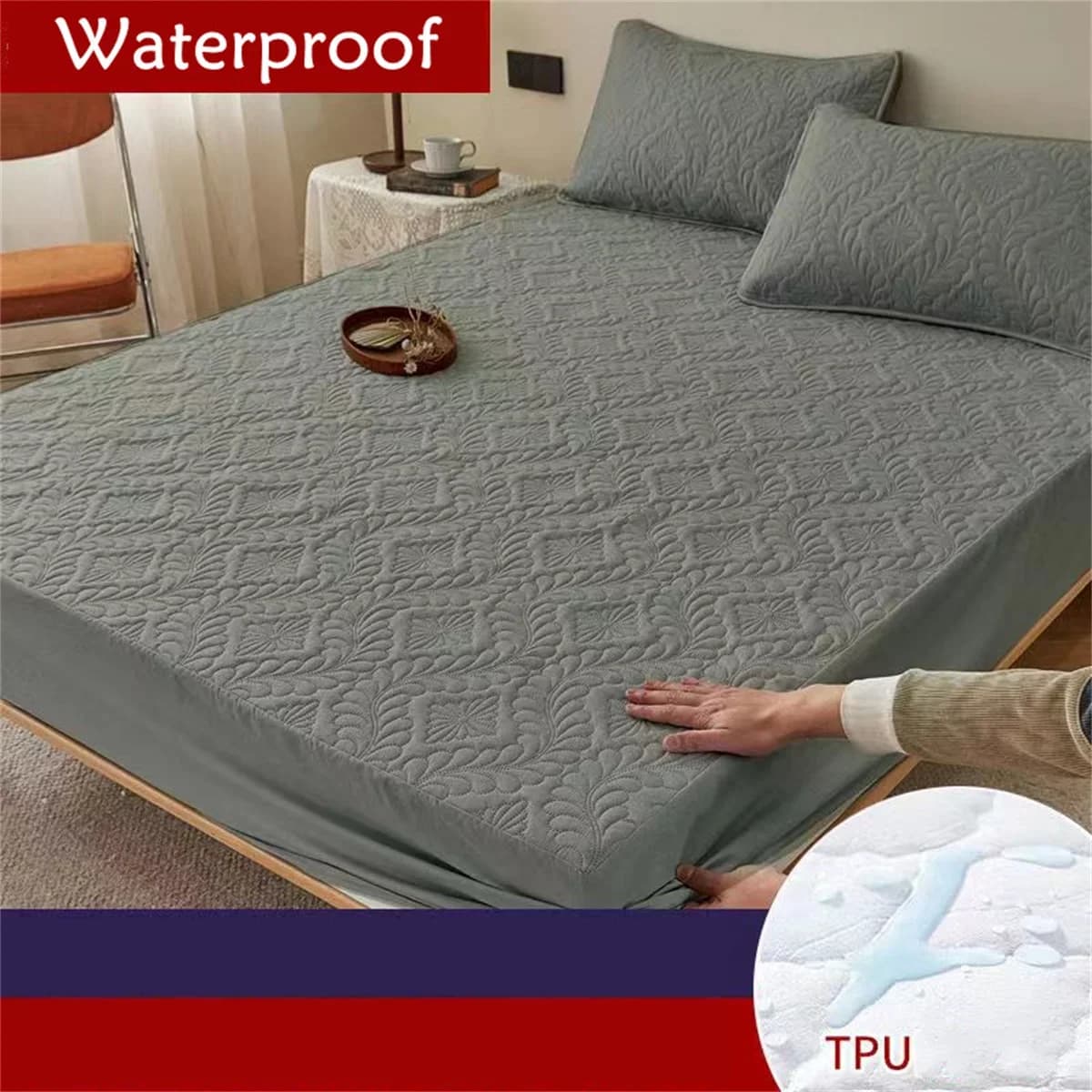 Protector for waterproof mattress Sheet with thick corners Breathable and silent mattress pad for single/double/queen/king size beds