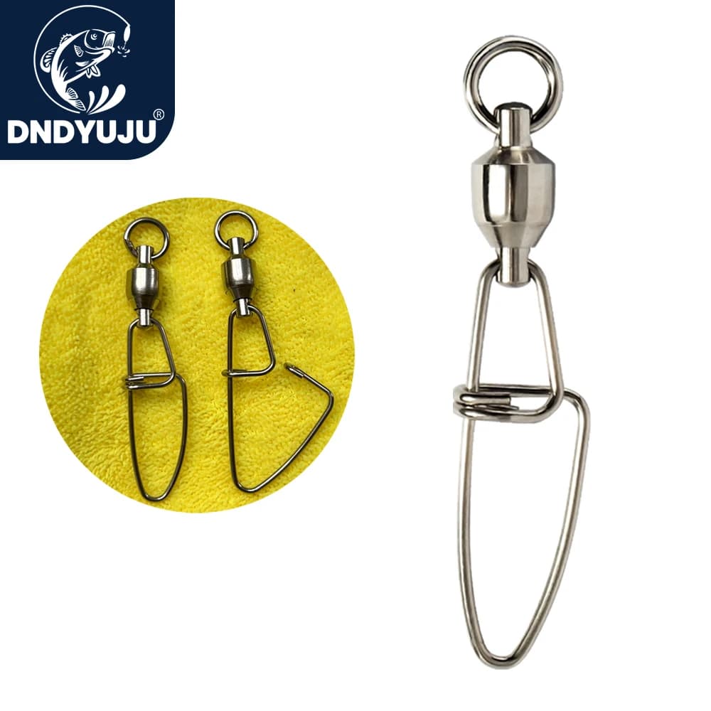 DNDYUJU 20-50pcs Cuscinetto A Sfere Da Pesca Girevole Rotolante In Acciaio Inox Croce Blocco A Scatto Richiamo di Pesca Connettore Accessori Per la Pesca