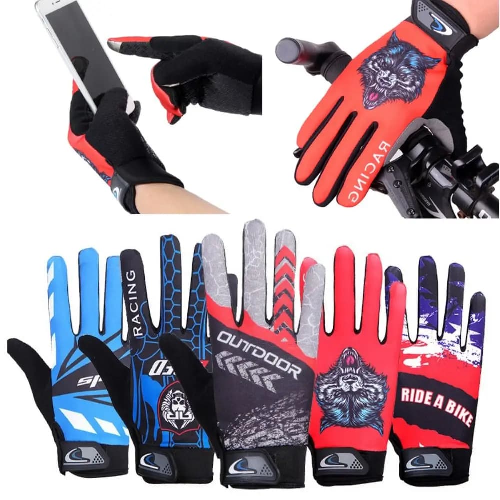Guanti da mountain bike unisex con dita lunghe fitness Guanti da ciclismo Mtb Guanti da motocross Guanti da bici Guanti da moto