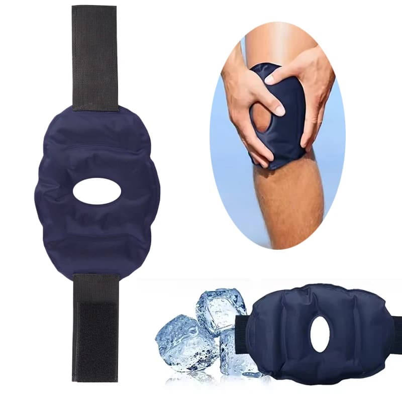 Impacchi freddi riutilizzabili per ginocchio Gel di nylon Impacco di ghiaccio per ginocchio Avvolgimento regolabile Impacco di gel per impacco freddo e caldo Assistenza sanitaria per il ginocchio