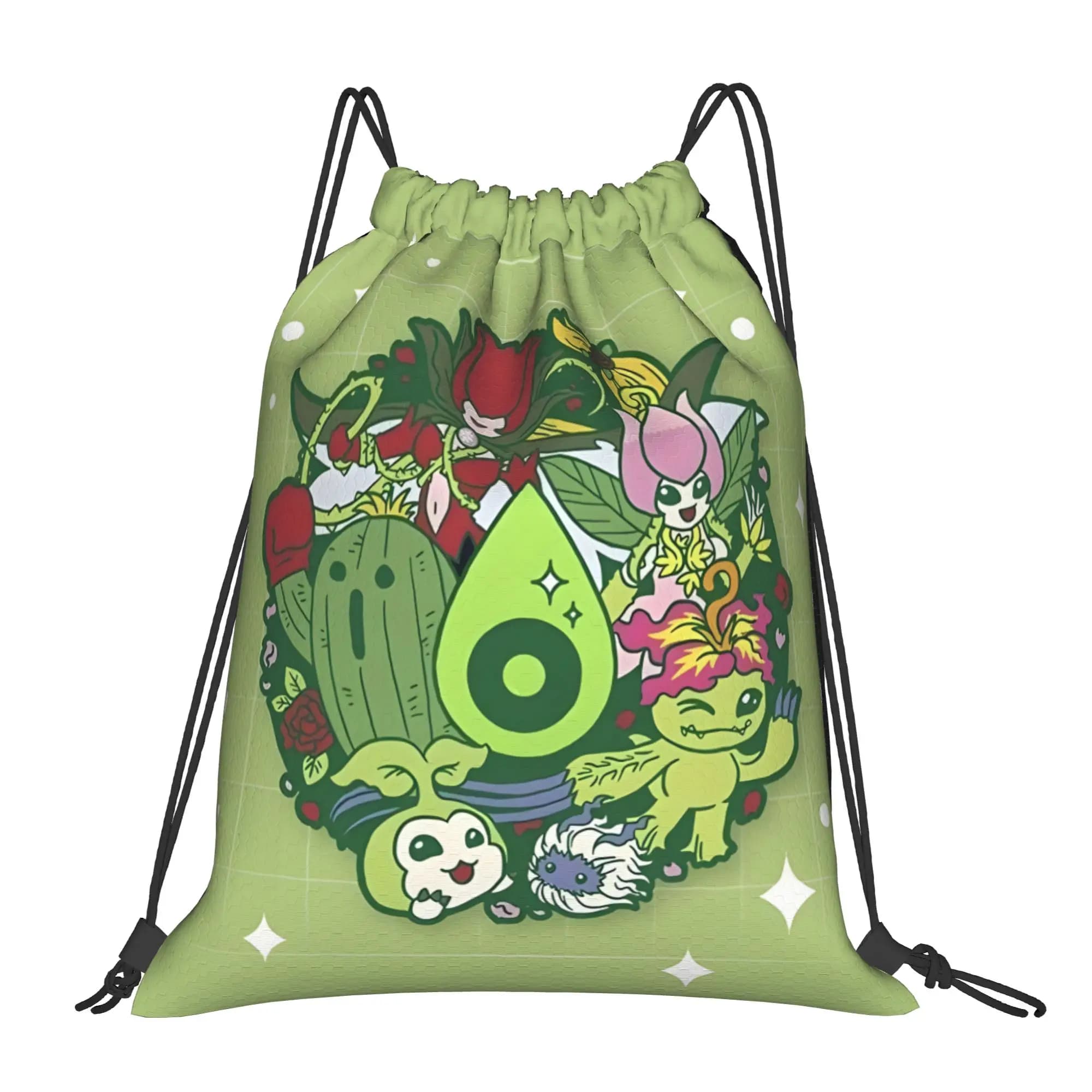 1 borsa con coulisse Digimon Crew Digimon, zaino da viaggio, borsa porta scarpe per la scuola