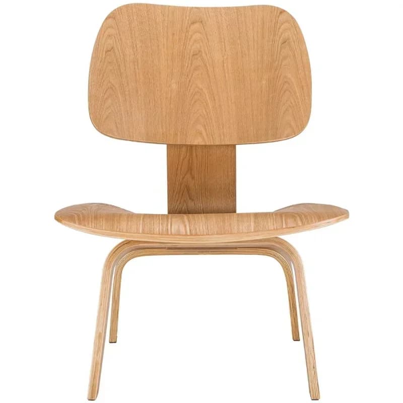 Poltrona relax in compensato modellato con gambe in legno di frassino, sedia d'accento Mid-Century per cucina e biblioteca LQQ142YH