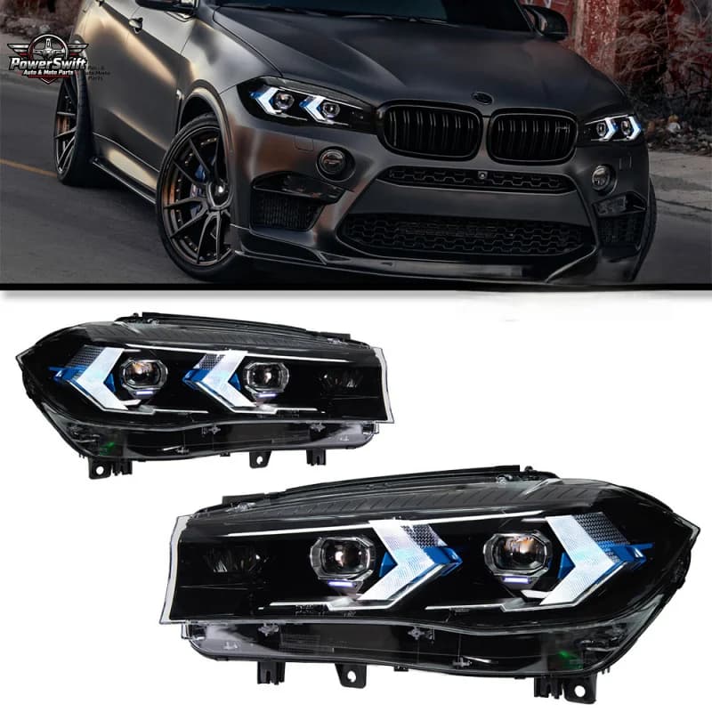 Adatto per 14-18 BMW X5 F15 Gruppo faro LED che scorre Corsa diurna modificata G05 Indicatori di direzione stile freccia