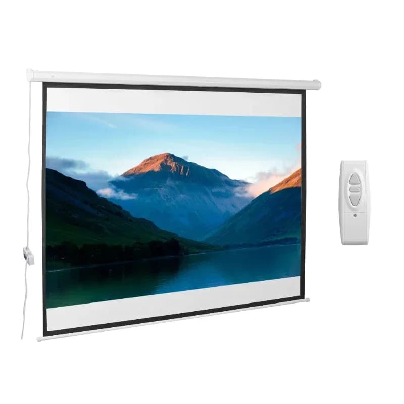 100-Inch electric projection screen, roll up projector screen, white 203x152cm