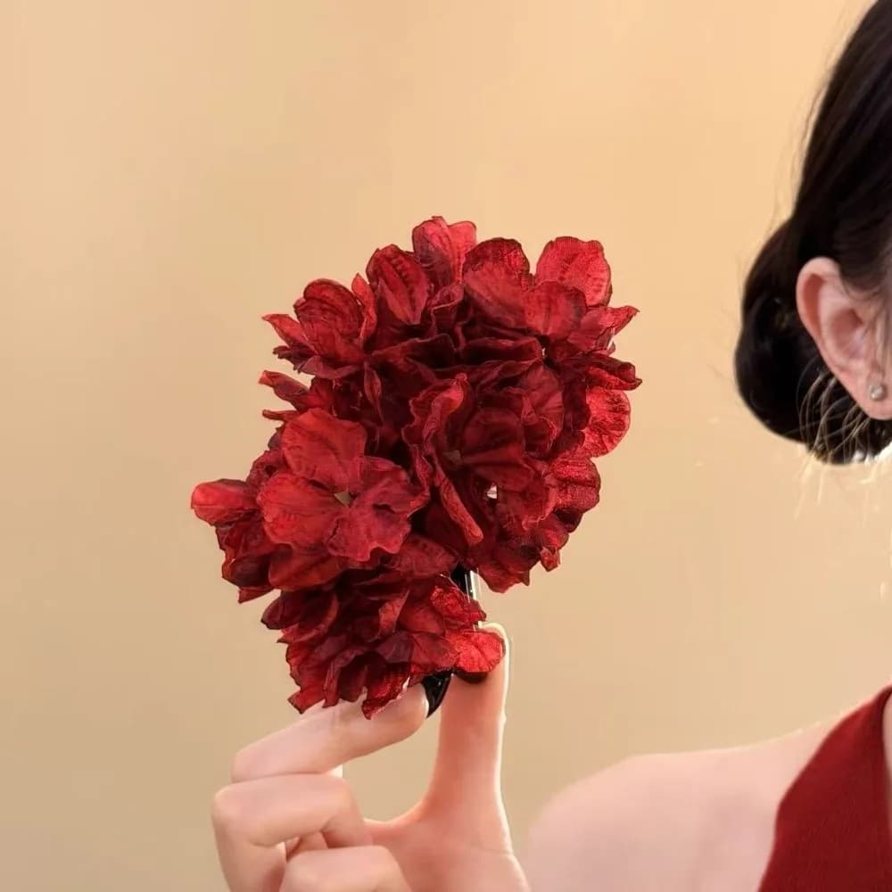 Vintage Sweet Flower Duckbill Clip Elegant Simulation Beach Hair Claw Chinese Style Hair Accessories Vacation Headwear