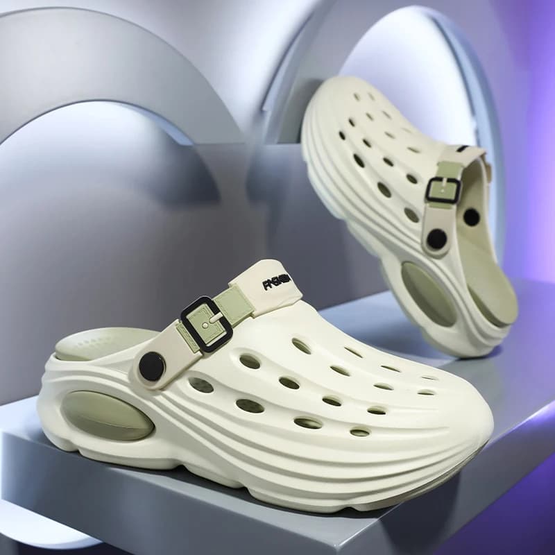 Men's and Women's Summer Outdoor Non-Slip Anti-Odor Closed-Toe Slippers, Men's Outdoor Thick-Soled Dual-Use Beach Sandals and Slippers