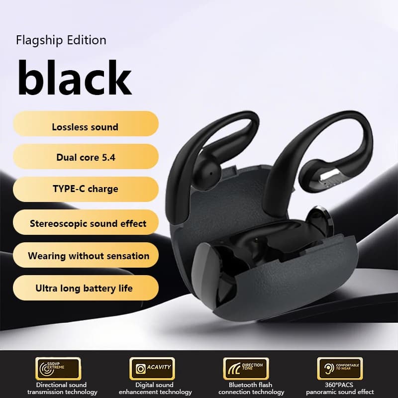 B34 HiFi Bluetooth Headphones Wireless Ear Hooks Headphones 3D Stereo Surround Headset for Gaming Running Cycling Earphone