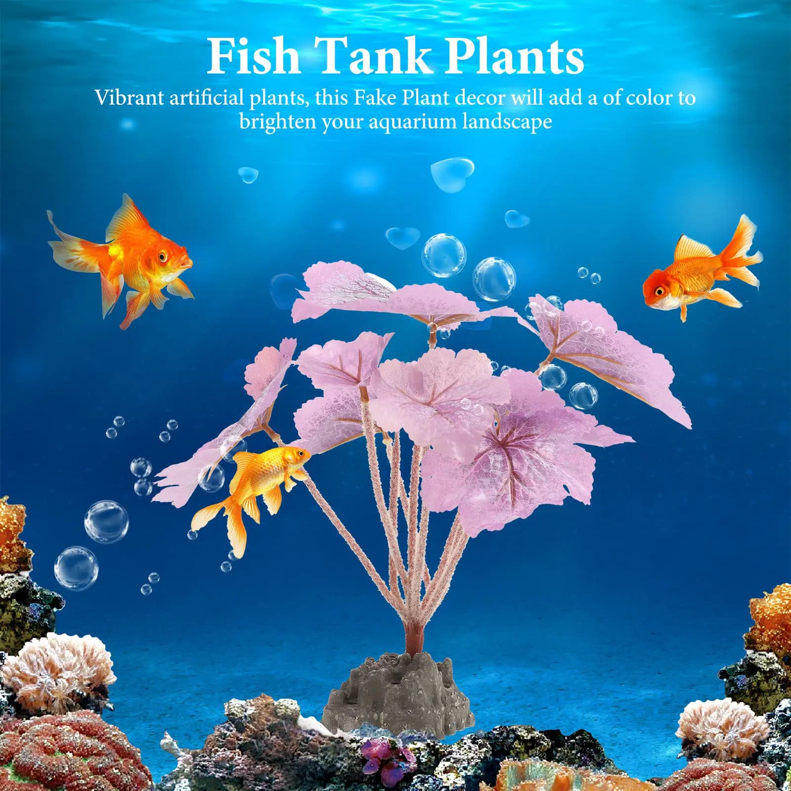 Pianta Artificiale Realistica in Plastica per Acquario, Decorazione per Acquario e Accessori