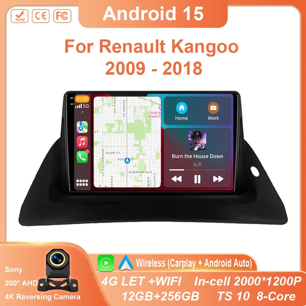 Android Auto Per Renault Kangoo 2009 2012 2015 2016 2017 2018 Wireless Carpla Autoradio Multimedia Video Player Navigazione GPS