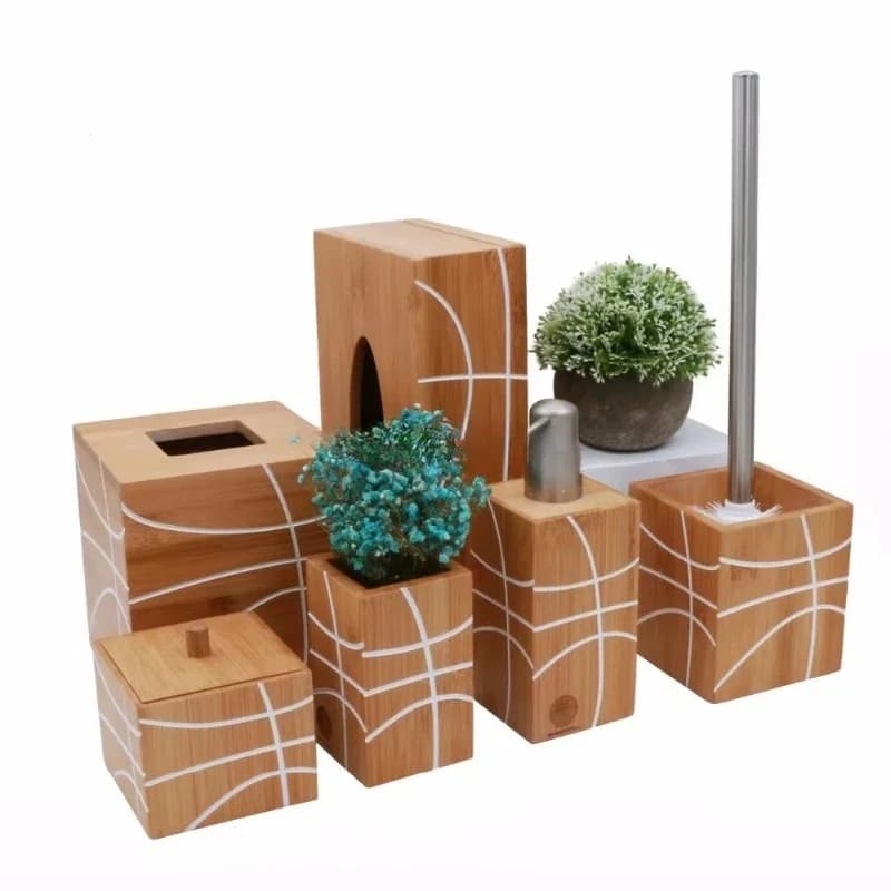 Elegante set di accessori da bagno portaspazzolino con portasapone, kit dispenser per lozioni, set da bagno