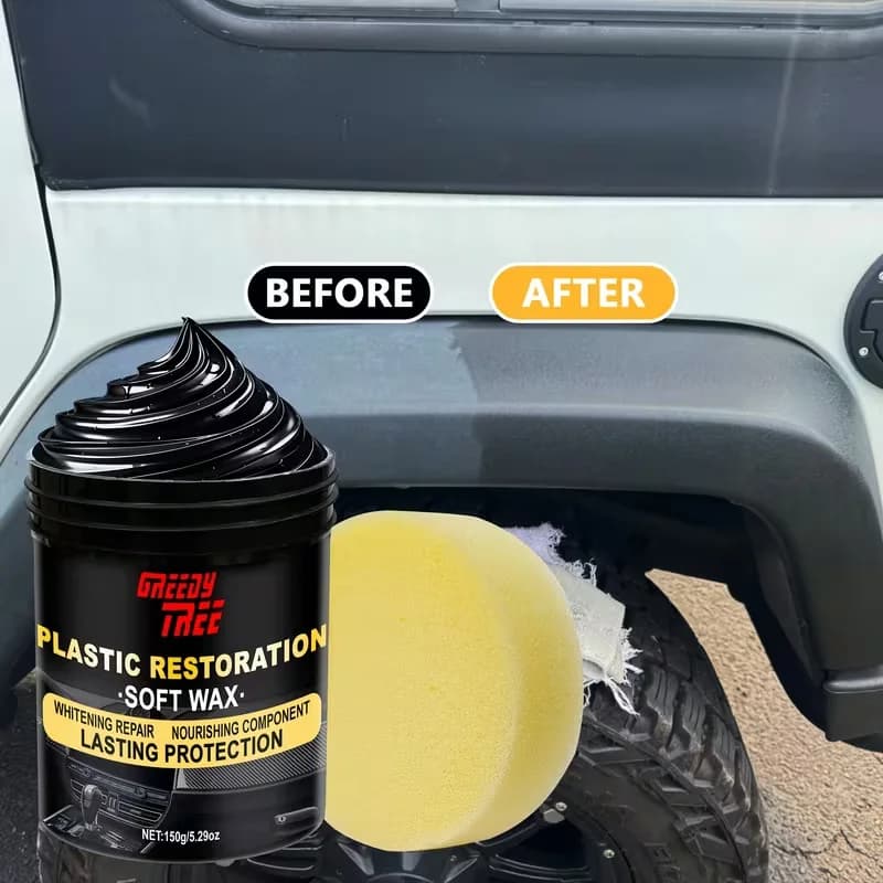 QIFENGHE Cera Morbida per Restauro Plastica – Riparazione Sbiancante e Protezione Duratura per Finiture Auto, Formula Nutriente che Ripristina la Plastica Sbiadita