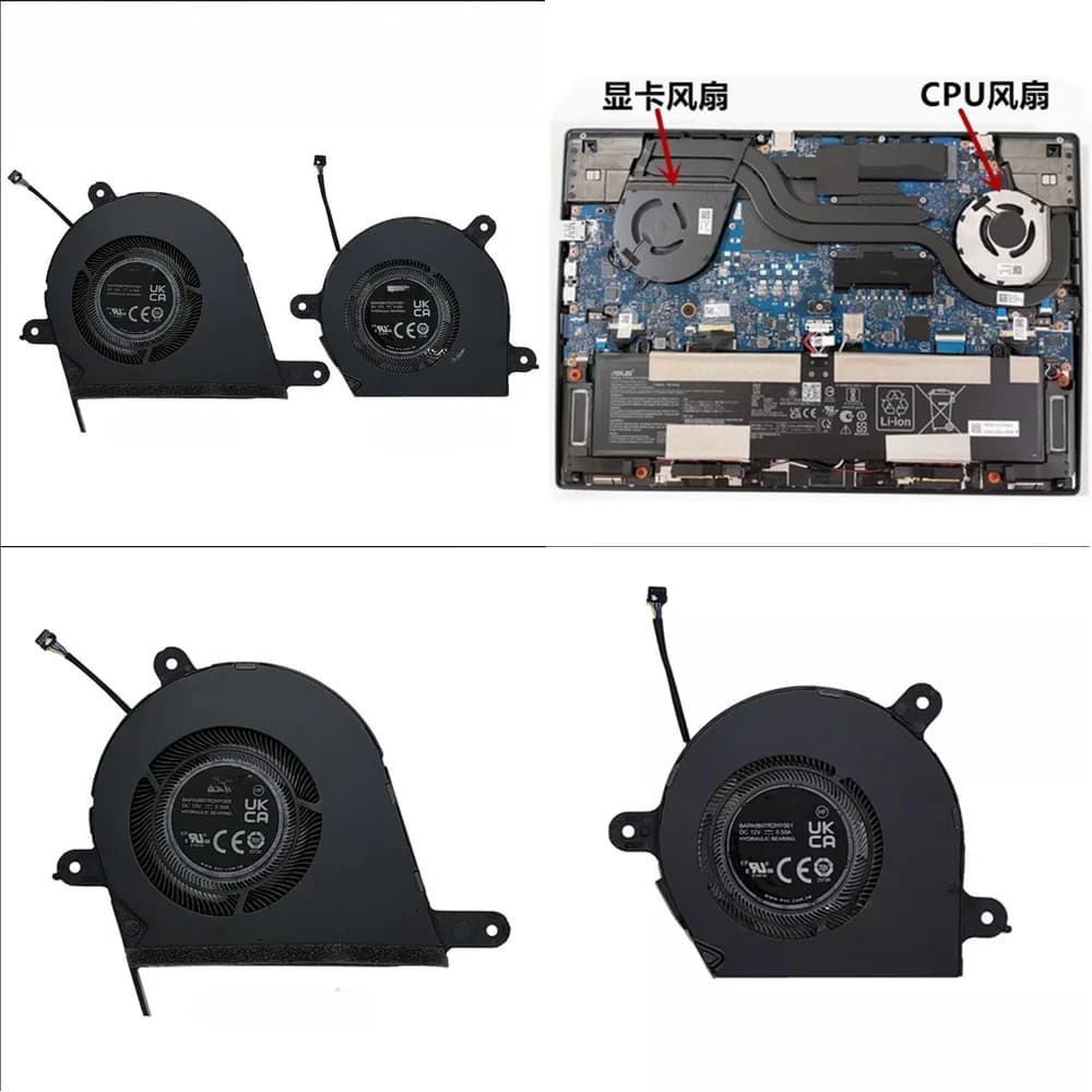 Ventola di Raffreddamento Sostitutiva per ASUS Zenbook OLED Pro 14 UX8402Z UX8402ZA UX8402ZE, Sistema di Raffreddamento per Laptop, Ventola per Dissipazione del Calore