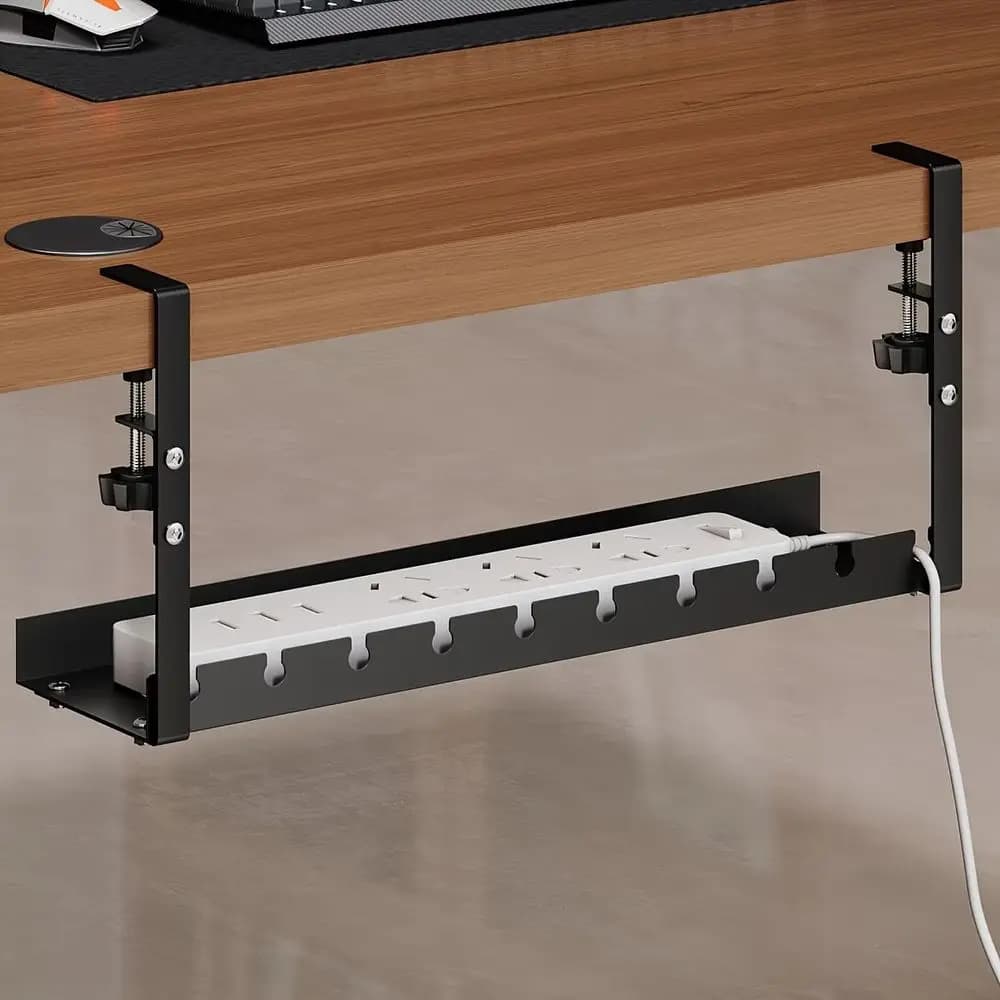 Desktop Cable Management Tray, Home Storage Organizer Suitable For Organizing Wires, Power Strip Brackets, And Equipped With Ca