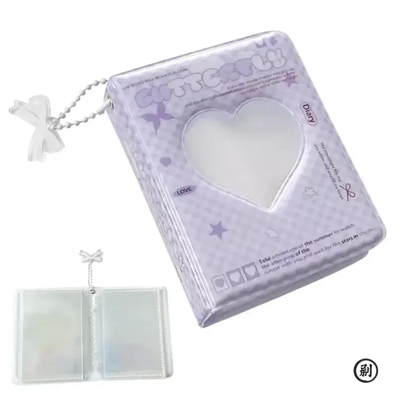 Kpop Photocard Holder Book 40 Pockets Love Heart Hollow Business Card Book Holder Water Resistant Photocard Binder For Idol