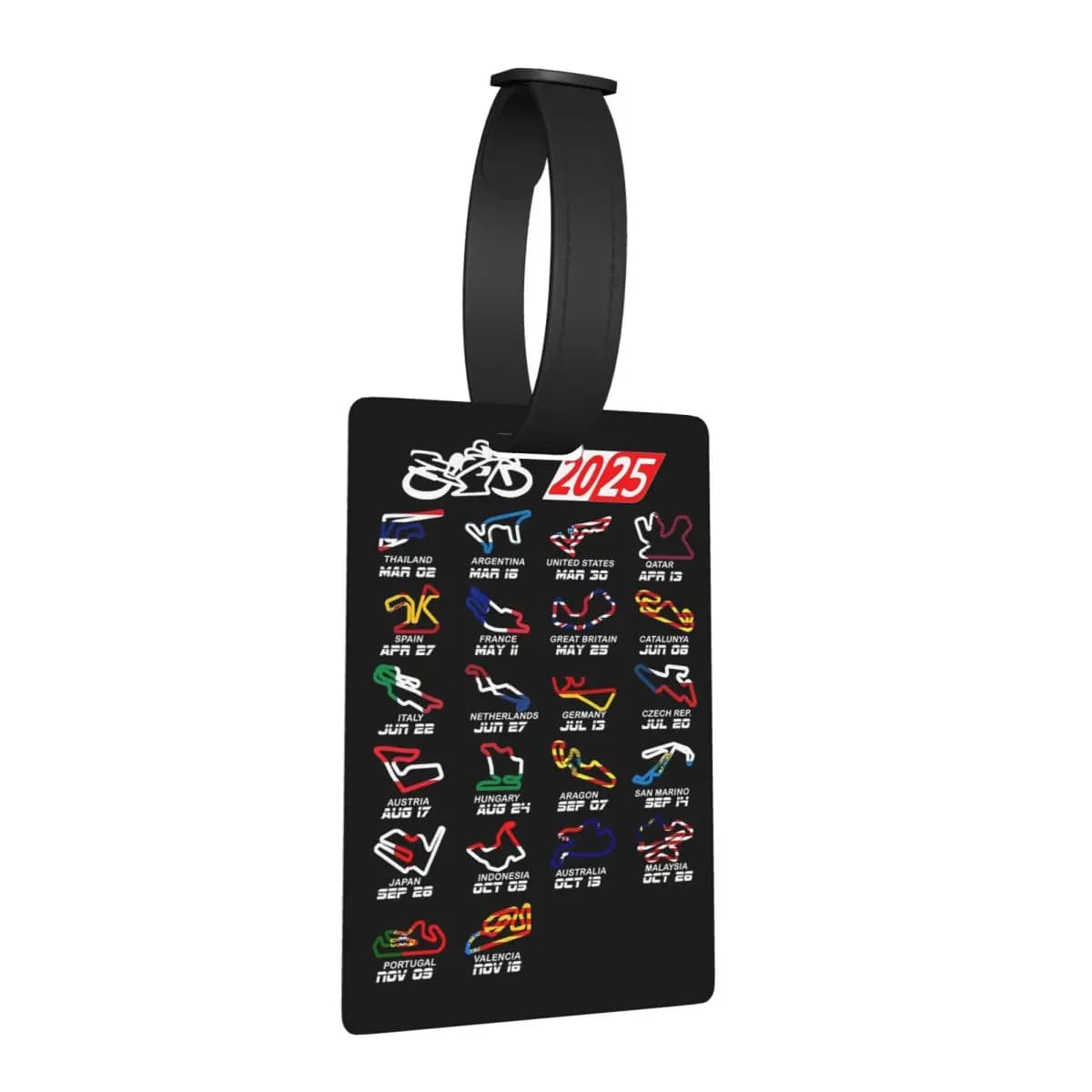 Etichette per Bagagli MotoGP Stagione 2025, Accessori per Valigie, Targhette da Viaggio con Spazio per Nome e Indirizzo