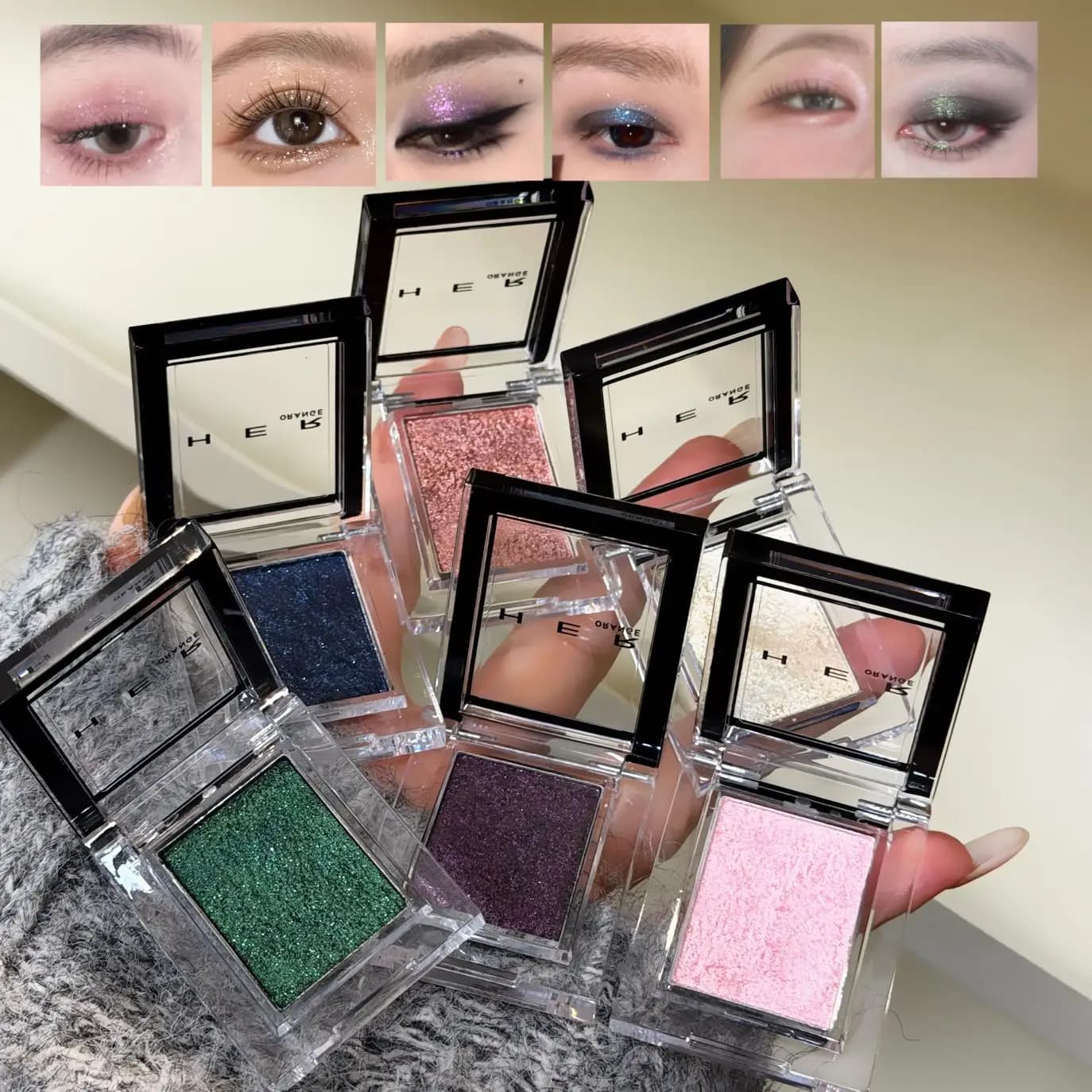 Herorange Clear Shimmer Diamond Single Eyeshadow High Pigment Glitter Smooth Long Lasting Eye Makeup