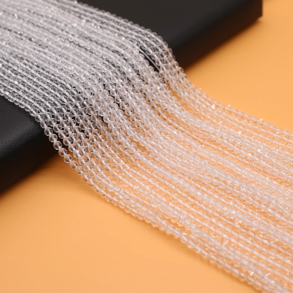2 pezzi di perline di gemme di spinello naturale sfaccettate perline bianche rotonde sfaccettate per gioielli che fanno accessori per collana di braccialetti fai da te 14 pollici