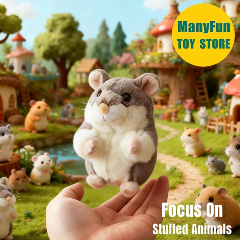 Peluche Chinchilla Realistico, Giocattolo di Peluche a Forma di Criceto, Bambola di Peluche Topo Grigio Realistico, Regalo per Amanti e Bambini