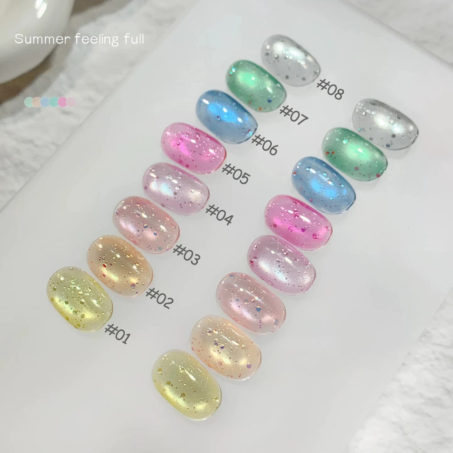 1-20 pz PSK Estate Rinfrescante Colorata Bubble Water Cat Eye Gel Smalto per unghie Popolare Super Glitter Perlina di vetro Nail Salon Nail Art