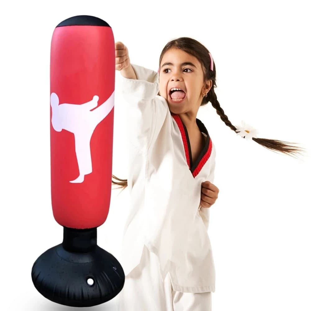 Adults Children Inflatable Boxing Punching Bag standing Kicking Sandbag Fitness Target Stand Tower Bop Bag