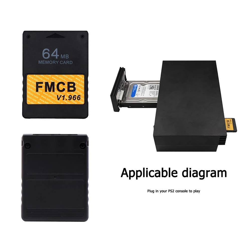 Scheda di Memoria Free McBoot v1.966 8MB/16MB/32MB/64MB per Console, Scheda Estesa per Sony PS2 Playstation FMCB Game Saver