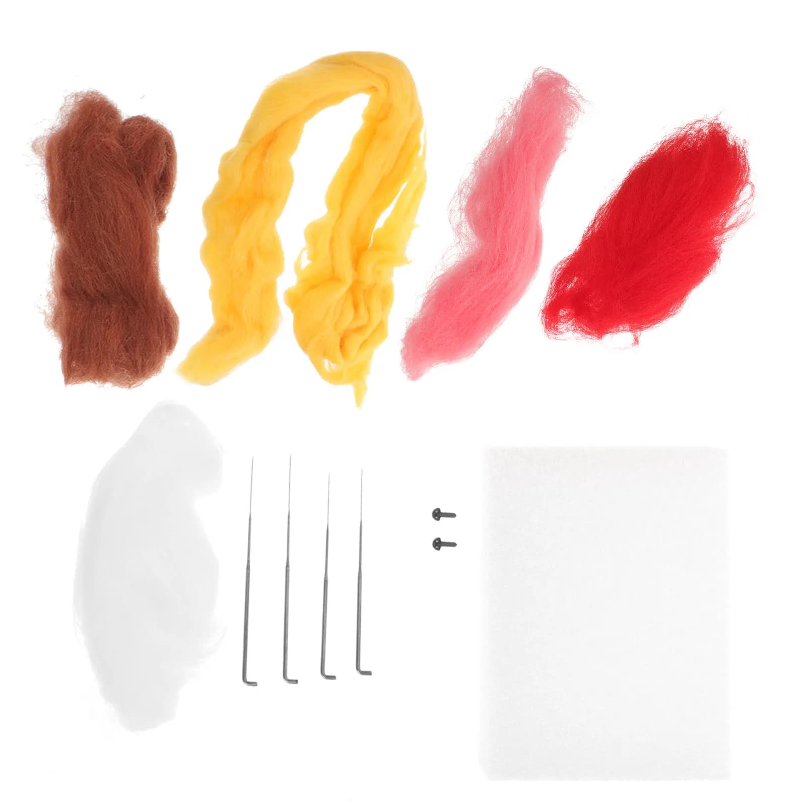 1Set Needle Felting Kit Household Felt Craft Set Convenient DIY Felting Supplies Punch Needle Starter Box for Beginners Creative