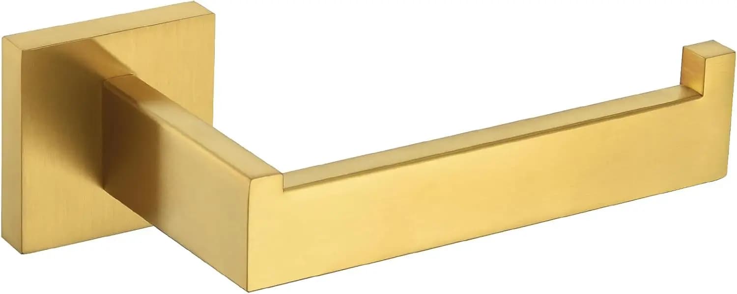 Portarotolo da parete in acciaio inossidabile, oro scuro spazzolato con design a braccio aperto per bagno