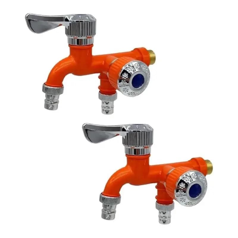 BHBD-2PCS Sdoppiatore per rubinetto a 2 vie, sdoppiatore per tubo da giardino, sdoppiatore per rubinetto dell'acqua, rubinetto d'acqua esterno a doppia uscita