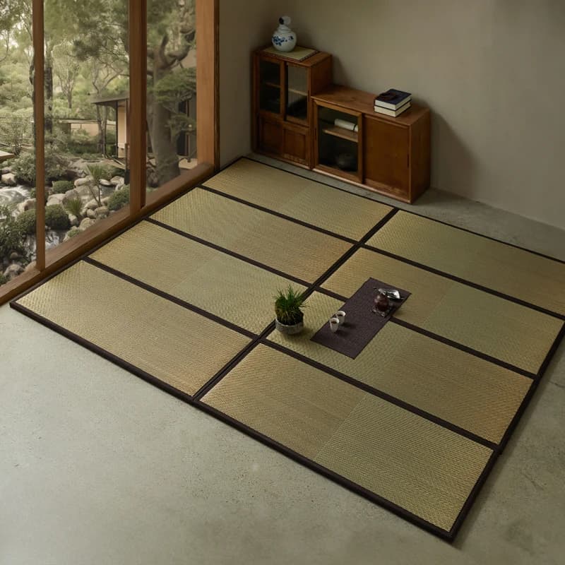 Mattress Tatami in Japanese style 4 pleated design Sleep Mat Natural straw fabric Yoga Mat Bedroom furniture with coconut palm core