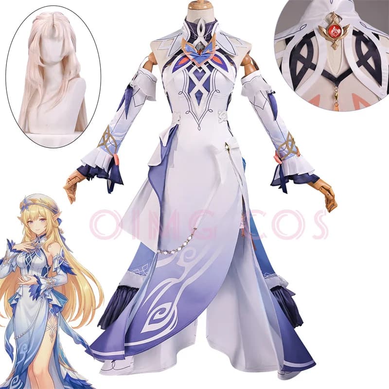 Genshin Impact Nicole Reeyn Costume Cosplay Uniform Adult Carnival Wig Anime Mask Costumes for Halloween Party Game for Women