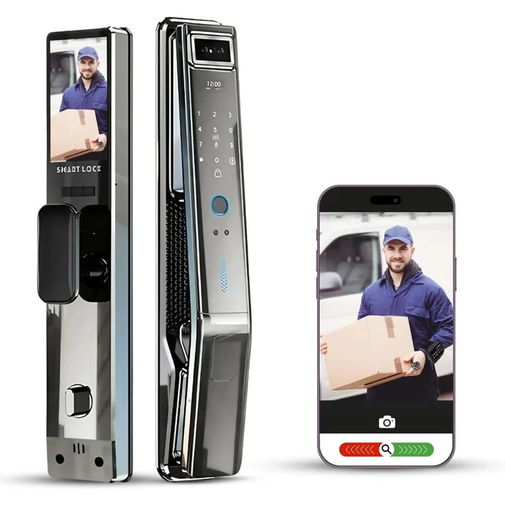 Serratura Intelligente con Telecamera per Spedizione USA, Riconoscimento Facciale 3D, Ingresso Senza Chiave, Impronta Palmare, Codice, Carta IC, Videocitofono