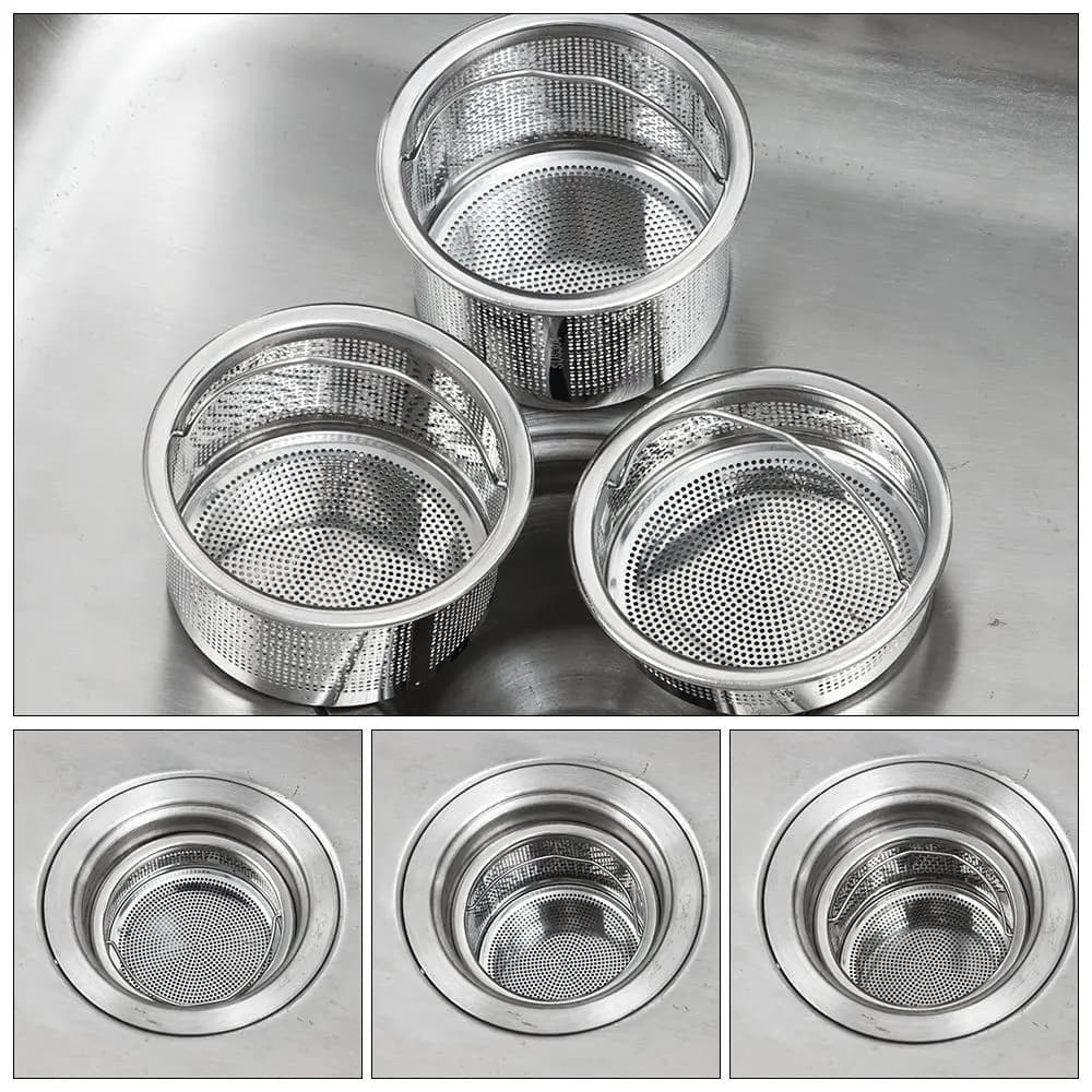 Lavello da cucina tappo per filtro in acciaio inossidabile tappo per rifiuti scarico a pavimento per bagno cestello per filtro per capelli