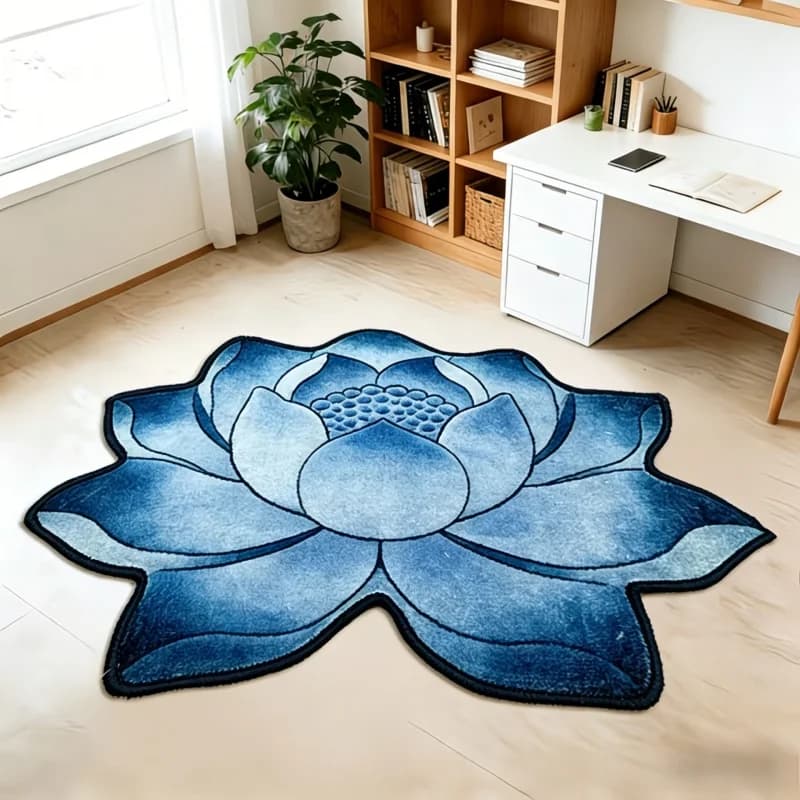 VIKAMA Carpet with Zen Meditation Lotus pattern, anti-slip, wear-resistant, for living room, yoga room, bedroom, home decoration