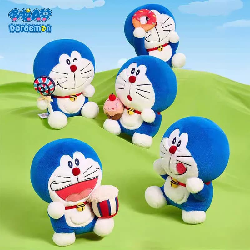 Doraemon Dessert Series Peluche Cartoon e Cute Anime Doll Giocattoli per bambini Cuscino di tiro Regalo di compleanno per bambini Amici Ragazzo