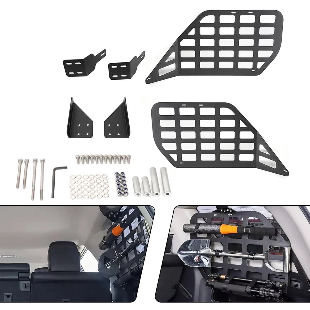 Accessori per auto Kit interni Bagagliaio posteriore Tronco Finestra Bagagli Organizzatore di stoccaggio Kit scheda appesa per Toyota 4Runner 2010-2020