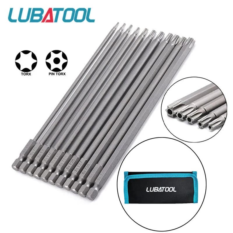 8/11 Pz S2 Torx Set di punte per cacciavite con borsa 1/4 ''codolo esagonale testa per trapano a vento 100mm 150mm chiave a vite strumento manuale a stella magnetica