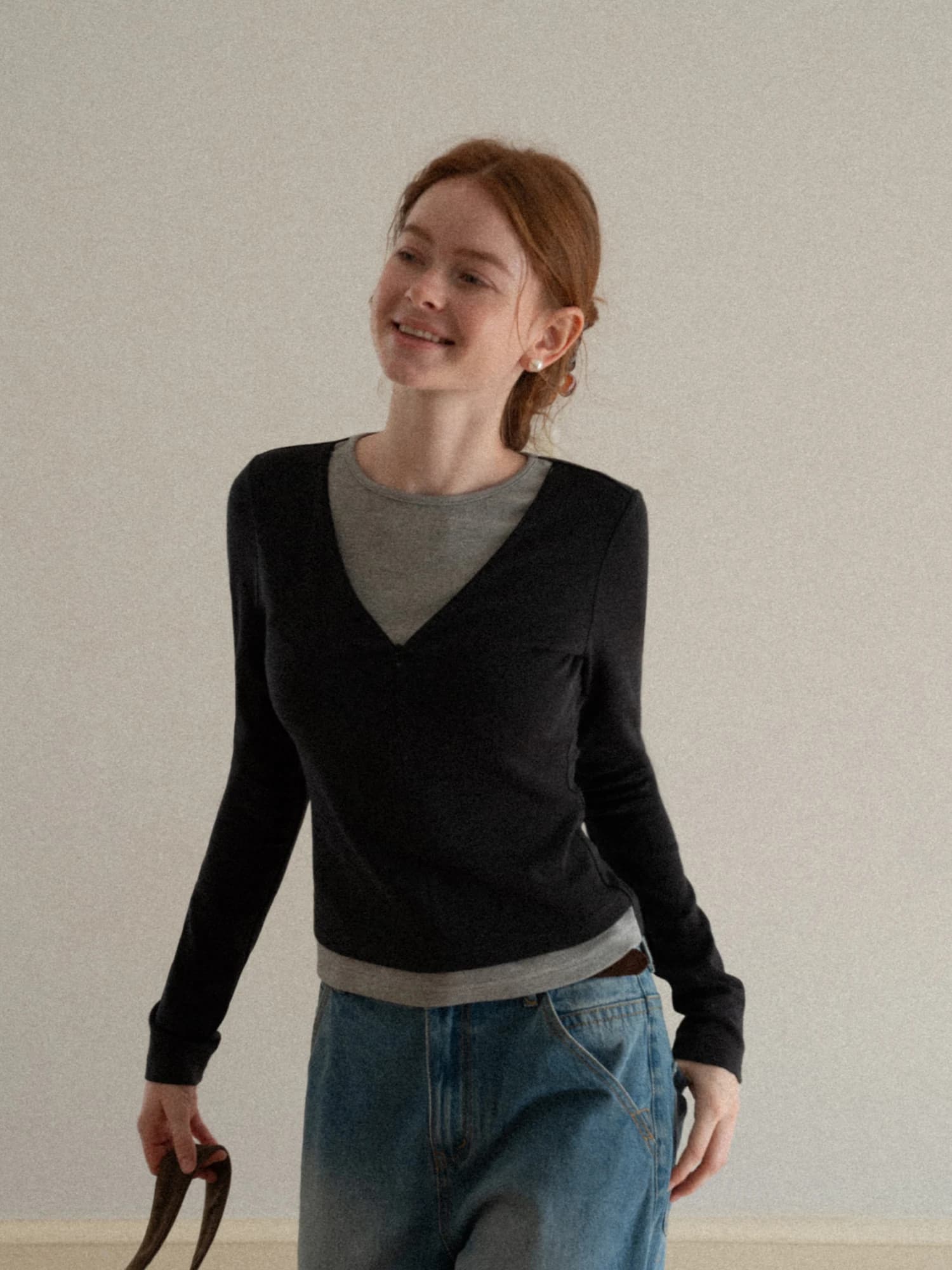 Eggka Slim Fit round Neck T-Shirt Women's Base Layer Shirt Casual Style Long Sleeve Cotton Blend Comfortable Soft Fabric