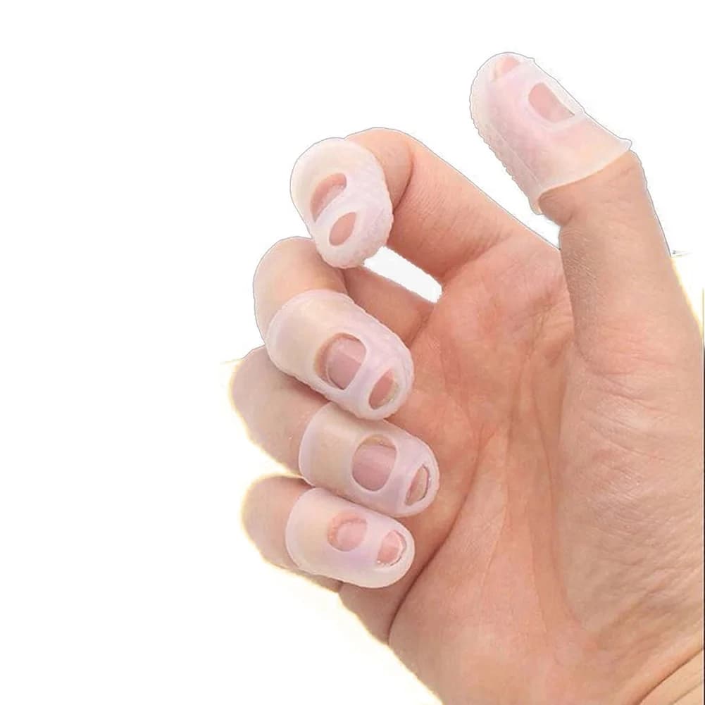 Set di 5 Copridita Antiscivolo per Ukulele, Chitarra Elettrica e Acustica, Guanti per Alleviare il Dolore durante la Pratica di Strumenti a Corda