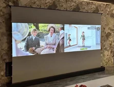 Schermo da pavimento Fresnel motorizzato - Sistema di proiettori anti-luce 8K da 100/120 pollici per teatro esterno/interno