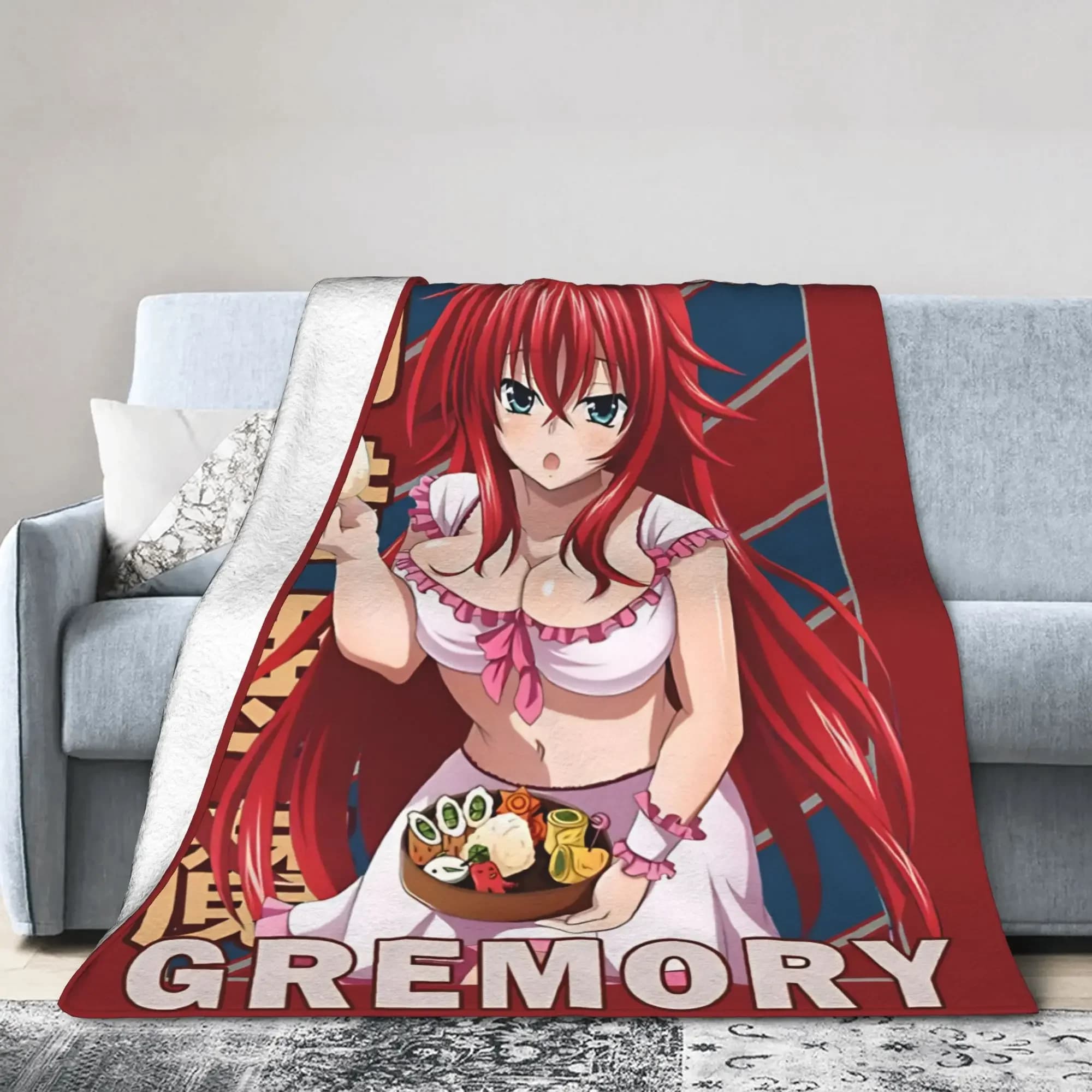 Rias Gremory Vintage High School DxD Fleece Blanket Breathable Throw for Sofa Chair Cover Winter
